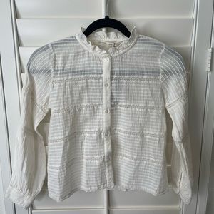 NWT Zara Kids ivory button down blouse sz 9